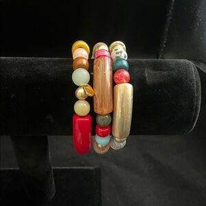 Plunder Design Colorful Beaded Bracelet Set NWOT
